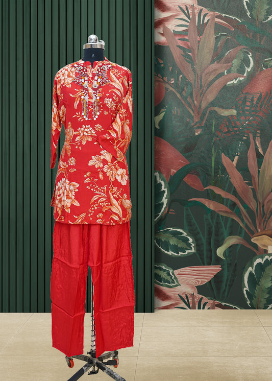 Crepe Silk Sindoor Phool Set