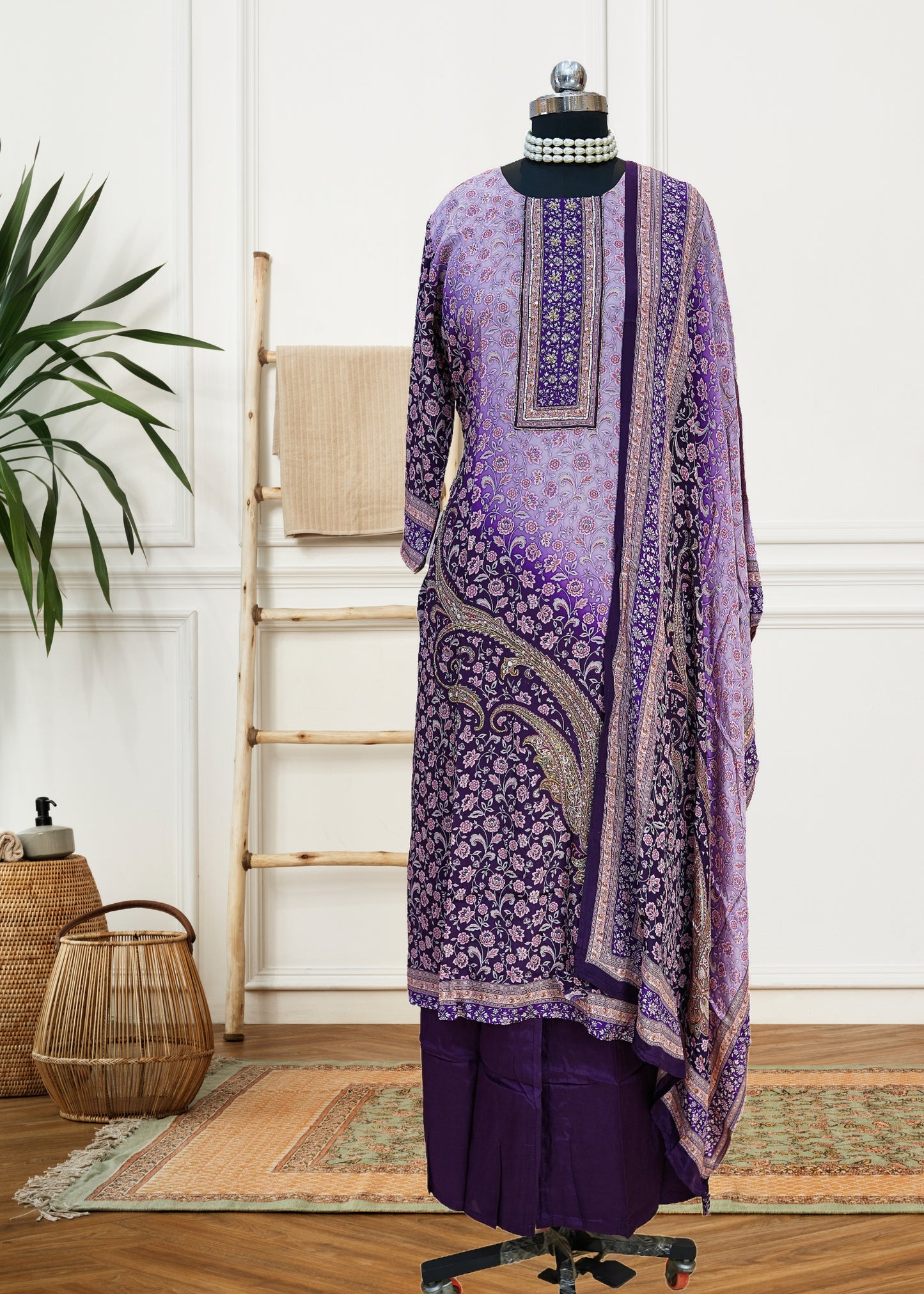 Pure Silk Baingani Shahi Set