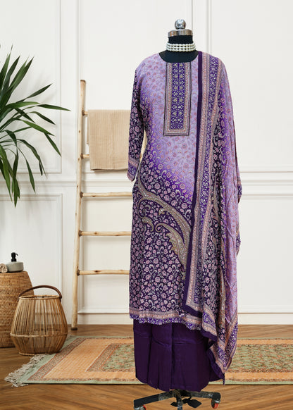 Pure Silk Baingani Shahi Set
