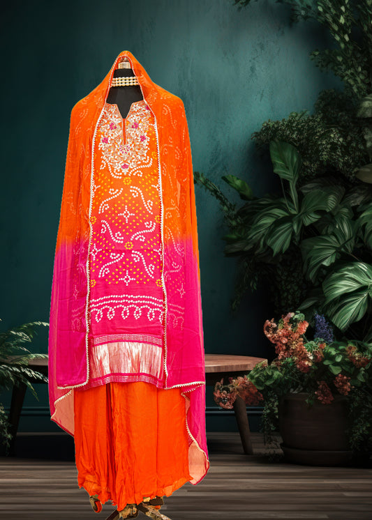 Mashroo Silk Rangila Bandhani Set