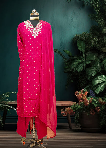 Pure Chinon Gulabi Noor Set