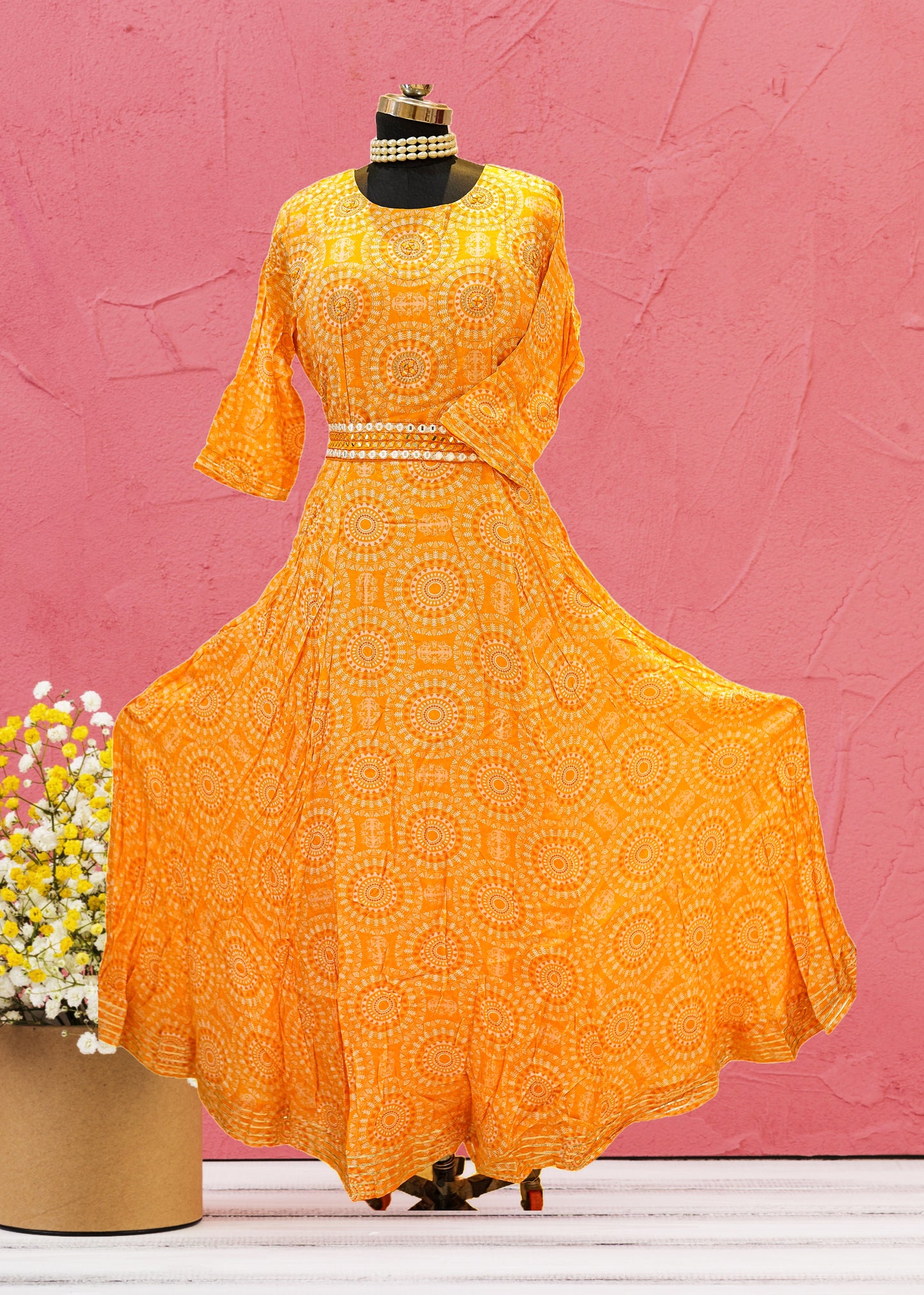 Silk Mandala Flow Dress