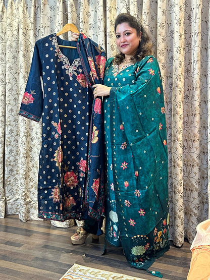 Benarasi Silk Rangrekha Set