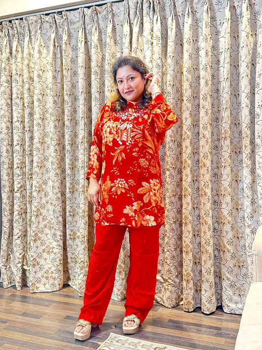 Crepe Silk Sindoor Phool Set